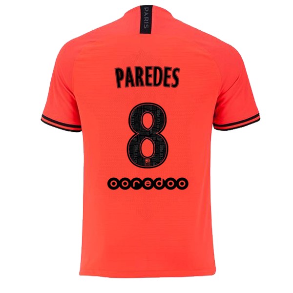 JORDAN Camiseta Paris Saint Germain NO.8 Paredes Segunda equipación 2019-2020 Naranja